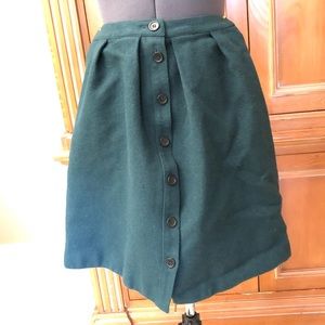 J Crew Forest Green Wool Skirt